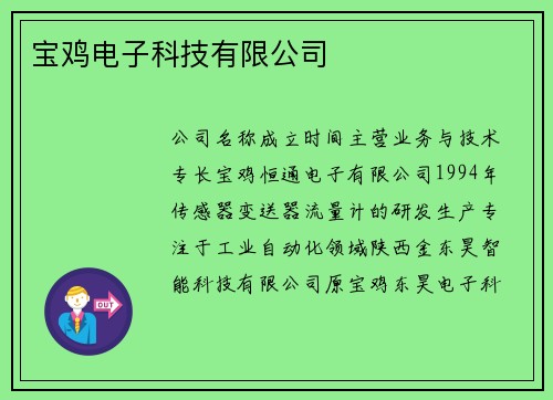 宝鸡电子科技有限公司